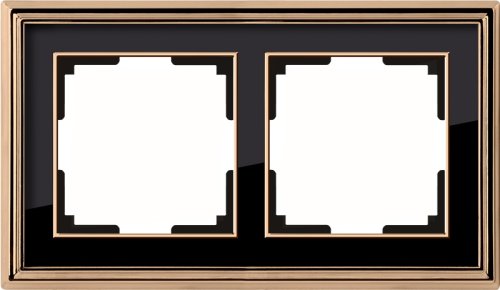 Рамка универсальная Werkel Palacio Classic 2-м. металл золото/черный фото фото 2 Рамка универсальная Werkel Palacio Classic 2-м. металл золото/черный картинка фото 2