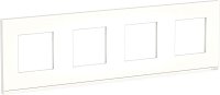 Рамка горизонтальная Schneider Electric Unica Studio Pure 4-м. стекло матовое стекло/белый