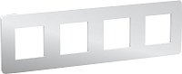 Рамка универсальная Schneider Electric Unica Studio Metal 4-м. хром/белый