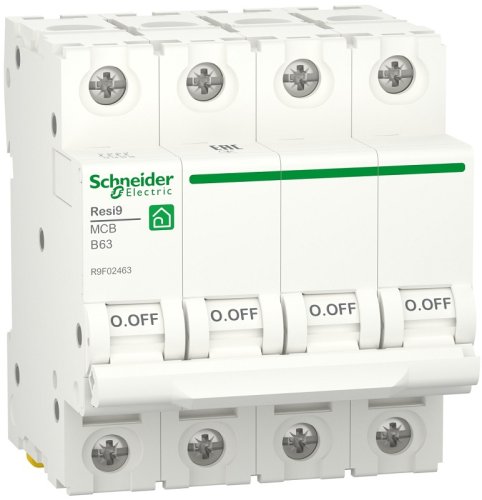 Выключатель автоматический Schneider Electric Resi9 4п 63A B 6кА  картинка