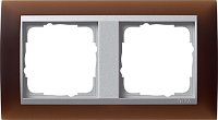 Рамка универсальная Gira Event Opaque 2-м. коричневый матовый/алюминий