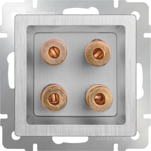 Розетка аудио без рамки Werkel 2-м. серебряный рифленый картинка фото 2