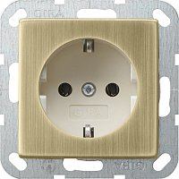 Розетка с заземлением без рамки Gira ClassiX 1-м. 16А бронза/кремовый