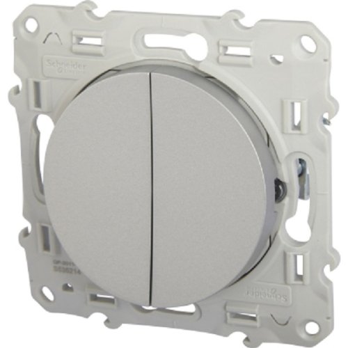 Переключатель без рамки Schneider Electric Odace 2-кл. проходной алюминий картинка фото 2