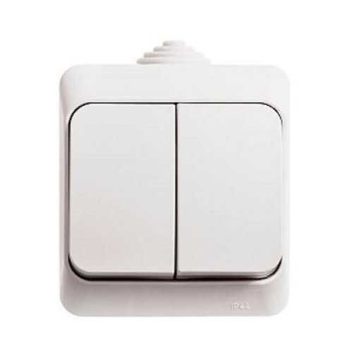 Выключатель накладной Systeme Electric Этюд 2-кл. IP44 белый картинка фото 3