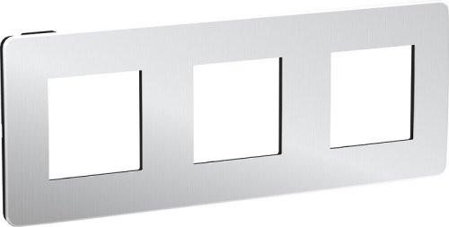 Рамка универсальная Schneider Electric Unica Studio Metal 3-м. хром/антрацит фото Рамка универсальная Schneider Electric Unica Studio Metal 3-м. хром/антрацит картинка