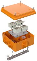 Коробка огнестойкая Промрукав 100x100x50мм под винт 8x1,5мм IP55 оранжевый