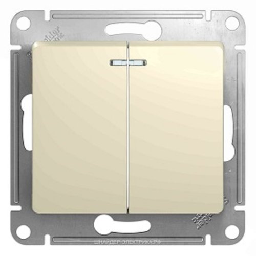 Выключатель с подсветкой без рамки Schneider Electric Sedna 2-кл. бежевый  картинка фото 2