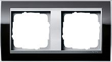 Рамка универсальная Gira Event Clear 2-м. черный/алюминий картинка