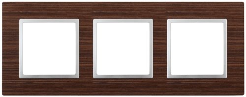 Рамка универсальная Эра Elegance 3-м. дерево венге/алюминий картинка