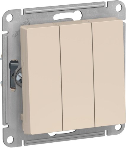 Выключатель без рамки Systeme Electric AtlasDesign 3-кл. бежевый картинка фото 2
