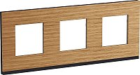 Рамка горизонтальная Schneider Electric Unica Studio Pure 3-м. дерево дуб/антрацит