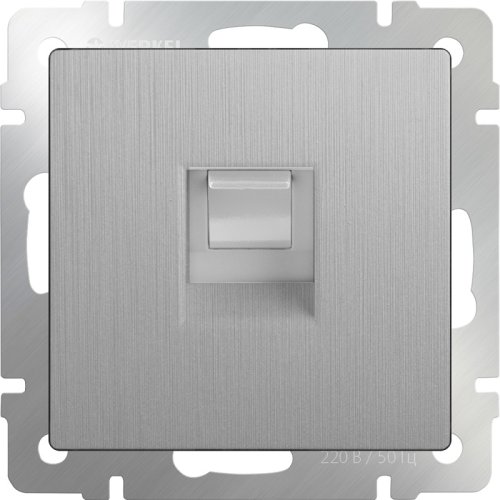 Розетка компьютерная без рамки Werkel 1-м. RJ45 5e серебряный рифленый картинка фото 2