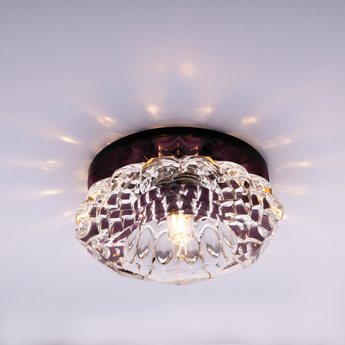 Светильник встраиваемый Италмак Bohemia 220 10 74 G9 65мм/60Вт огран стекло/пурпур фото Светильник встраиваемый Италмак Bohemia 220 10 74 G9 65мм/60Вт огран стекло/пурпур картинка