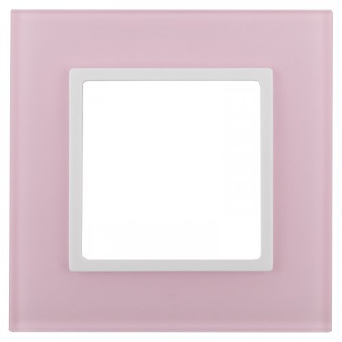 Рамка универсальная Эра Elegance 1-м. стекло розовое/белый картинка