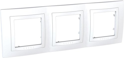Рамка горизонтальная Schneider Electric Unica 3-м. белый картинка фото 3