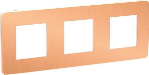 Рамка универсальная Schneider Electric Unica Studio Metal 3-м. медь/белый картинка