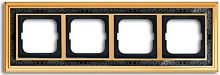 Рамка универсальная ABB Династия 4-м. полированная латунь/черная роспись картинка