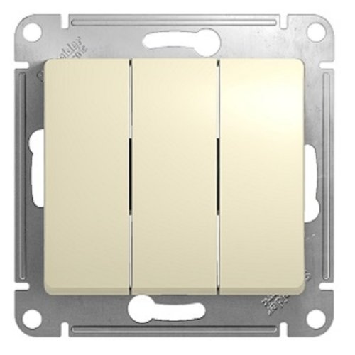 Выключатель без рамки Systeme Electric Glossa 3-кл. бежевый картинка фото 2