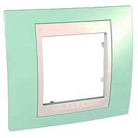 Рамка горизонтальная Schneider Electric Unica Хамелеон 1-м. морская волна/бежевый картинка