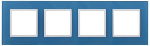 Рамка универсальная Эра Elegance 4-м. стекло голубое/белый картинка
