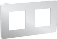 Рамка универсальная Schneider Electric Unica Studio Metal 2-м. хром/белый