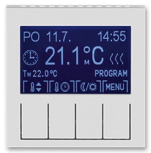 Терморегулятор электронный с датчиком без рамки ABB EPJ Levit 0С +45С серый/белый картинка