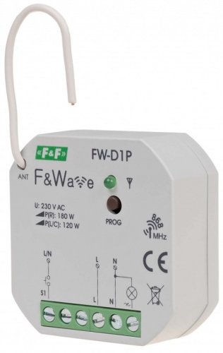 Диммер-реле в подразетник F&F FWave FW-LED2P двухканальное до 8 радио передатчиков картинка