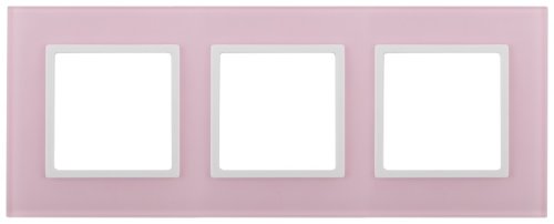 Рамка универсальная Эра Elegance 3-м. стекло розовое/белый картинка