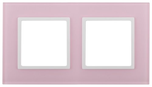 Рамка универсальная Эра Elegance 2-м. стекло розовое/белый картинка