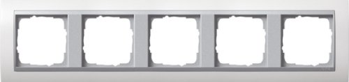 Рамка универсальная Gira Event Clear 5-м. белый матовый/алюминий картинка