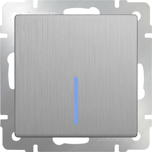 Переключатель с подсветкой без рамки Werkel 1-кл. проходной серебряный рифленый фото фото 2 Переключатель с подсветкой без рамки Werkel 1-кл. проходной серебряный рифленый картинка фото 2