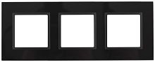 Рамка универсальная Эра Elegance 3-м. стекло черное/антрацит картинка