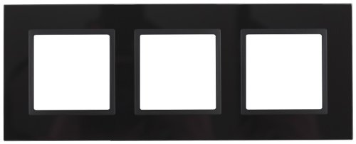 Рамка универсальная Эра Elegance 3-м. стекло черное/антрацит фото Рамка универсальная Эра Elegance 3-м. стекло черное/антрацит картинка