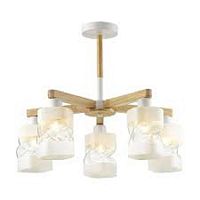 Люстра потолочная пятирожковая Lumion LN21 202 E27 220В Белый/дерево картинка 