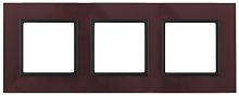 Рамка универсальная Эра Elegance 3-м. стекло бордовое/антрацит картинка