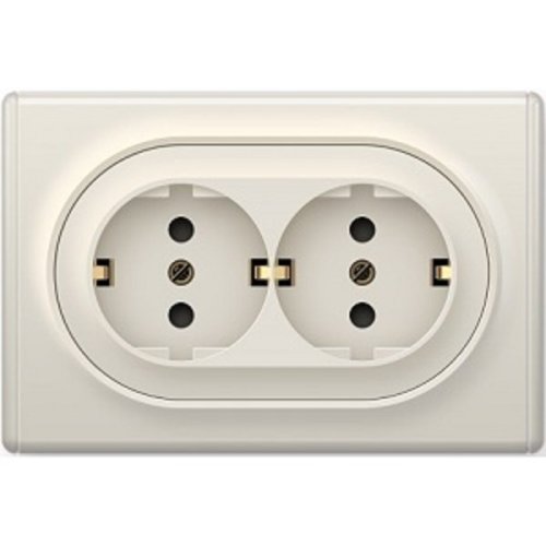 Розетка с заземлением OneKeyElectro Florence 1-м. 2 мод. бежевый картинка фото 2