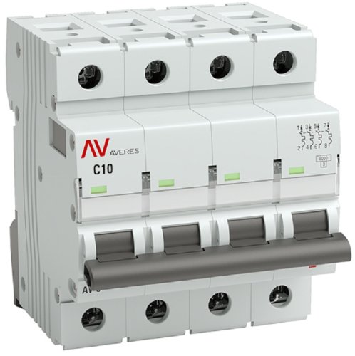 Выключатель автоматический EKF Averes AV-6 4п 10А C 6кА картинка