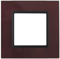 Рамка универсальная Эра Elegance 1-м. стекло бордовое/антрацит картинка