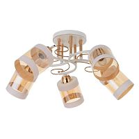 Люстра потолочная пятирожковая E27 220В Золото/белая картинка 