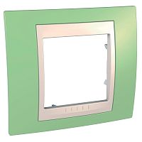 Рамка горизонтальная Schneider Electric Unica Хамелеон 1-м. зеленое яблоко/бежевый картинка