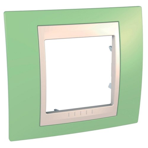 Рамка горизонтальная Schneider Electric Unica Хамелеон 1-м. зеленое яблоко/бежевый фото Рамка горизонтальная Schneider Electric Unica Хамелеон 1-м. зеленое яблоко/бежевый картинка
