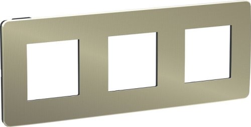 Рамка универсальная Schneider Electric Unica Studio Metal 3-м. бронза/антрацит картинка