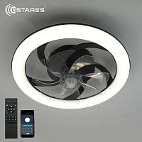 Светильник светодиодный (Люстра) ESTARES FAN SIMPLE 65W+18W R-APP-480x125-BLACK/WHITE картинка 