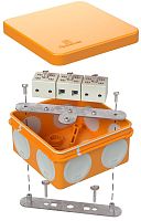 Коробка огнестойкая Промрукав 80x80x40мм 6x2.5мм под пистолет IP66 оранжевый