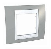 Рамка горизонтальная Schneider Electric Unica Хамелеон 1-м. серый/бежевый