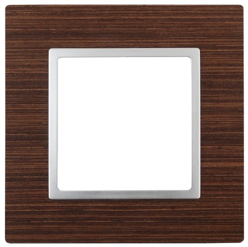 Рамка универсальная Эра Elegance 1-м. дерево венге/алюминий картинка