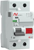 Выключатель дифференциального тока УЗО EKF Averes DV 2п 80А 300мА 10кА тип AC-S картинка
