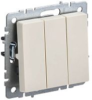 Выключатель без рамки IEK Brite ВС10-3-0-БрКр 3-кл. бежевый картинка