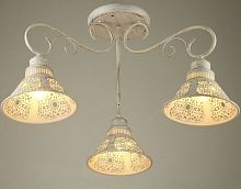 Люстра потолочная трехрожковая Мелодия Света Е27 Белый/золото P7682/3 картинка 